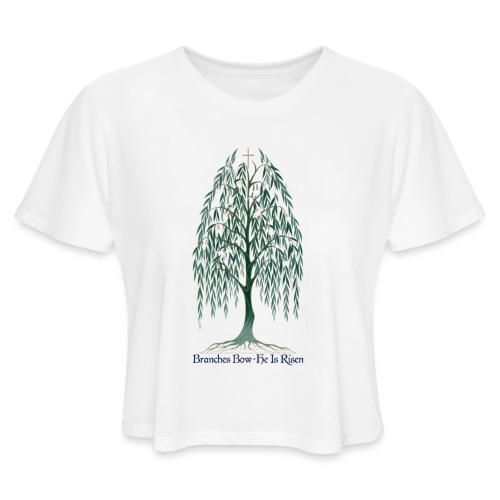 Easter Branches Bow Willow T Shirt, Easter Gift - Women's Cropped T-Shirt