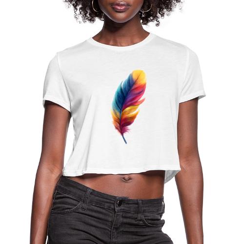 Rainbow Flight Feather - Women's Cropped T-Shirt