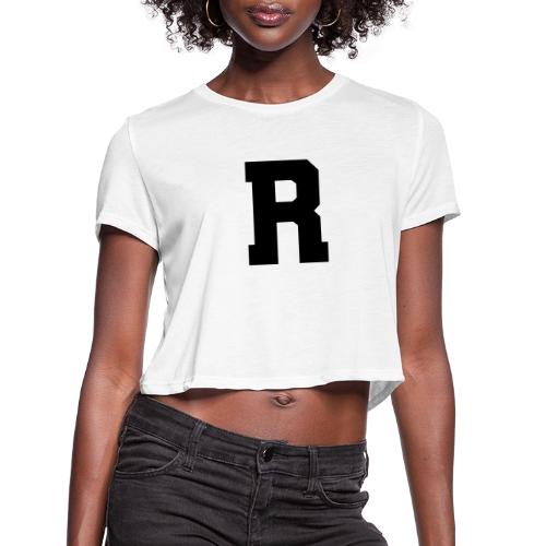 Varsity Letter R Athletic Monogram - Women's Cropped T-Shirt