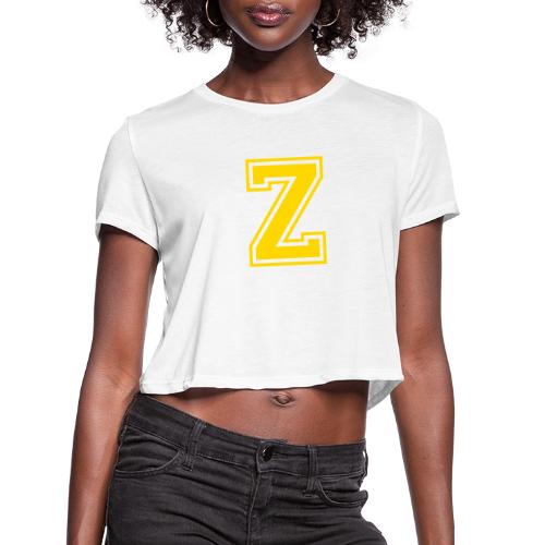 Letter Z – Capital Athletic Alphabet Monogram - Women's Cropped T-Shirt