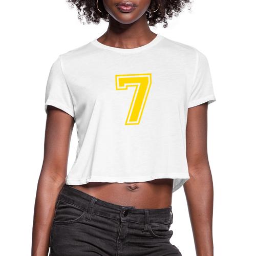 Number 7 in a classic athletic collegiate font - Women's Cropped T-Shirt