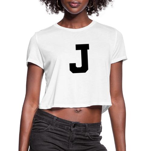 Varsity Letter J Athletic Alphabet Graphic - Women's Cropped T-Shirt
