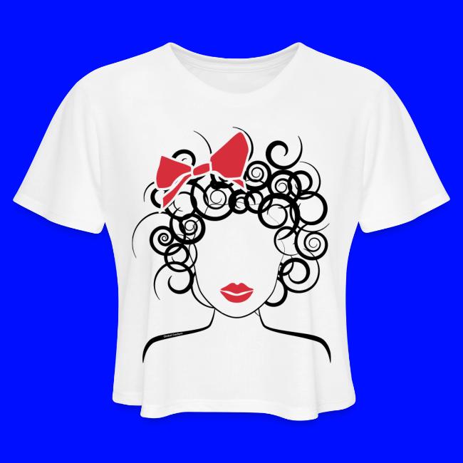 Curly Girl with Red Bow