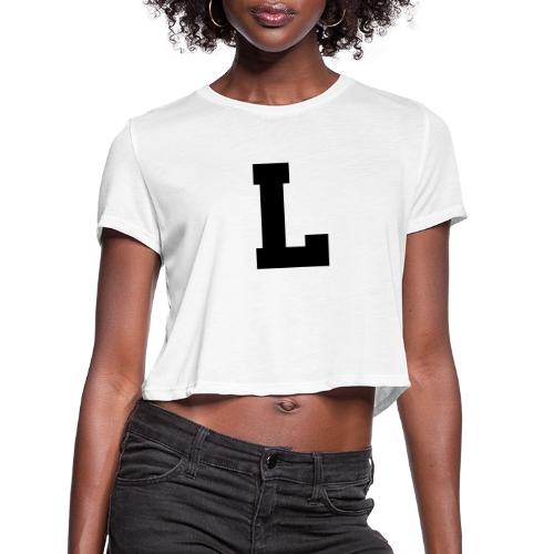 Varsity Letter L Athletic Monogram - Women's Cropped T-Shirt