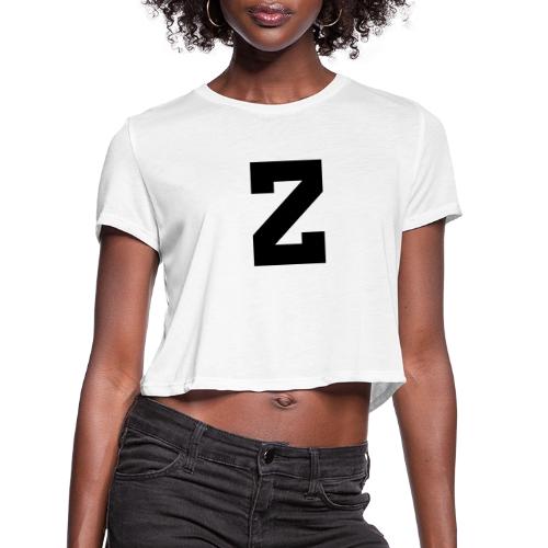 Varsity Letter Z Athletic Font Design - Women's Cropped T-Shirt