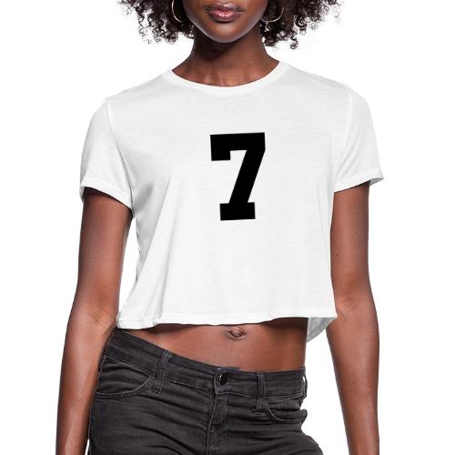 Varsity Number 7 Athletic Look - Women's Cropped T-Shirt