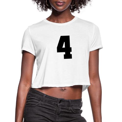 Varsity Number 4 College Style - Women's Cropped T-Shirt