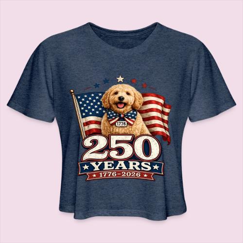 America 250 Dog Mom Goldendoodle - Women's Cropped T-Shirt