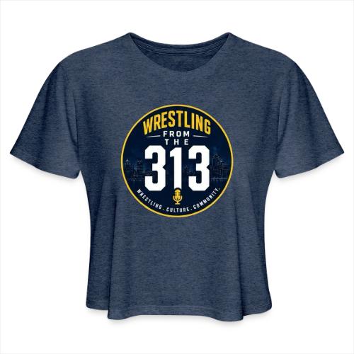 Wrestling from the 313 (navy and gold) - Women's Cropped T-Shirt
