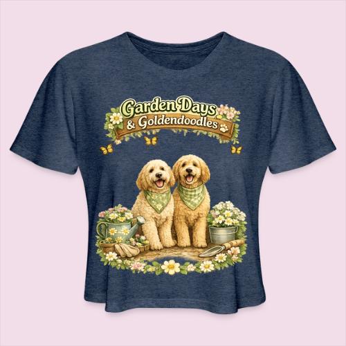 Garden Days & Goldendoodles Cozy Dog Lovers Design - Women's Cropped T-Shirt
