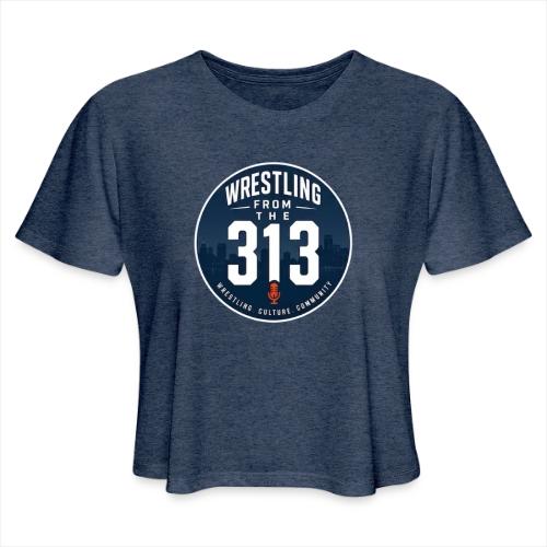 Wrestling from the 313 (Navy/Orange/White) - Women's Cropped T-Shirt