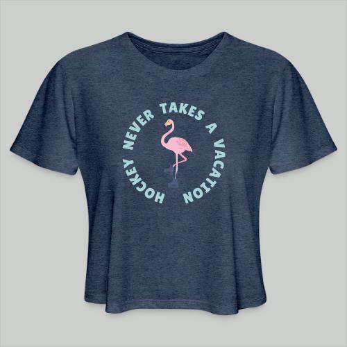 SUMMER HOCKEY FLAMINGO - Women's Cropped T-Shirt