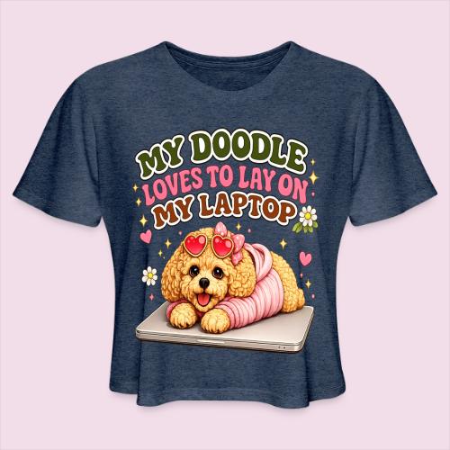 My Laptop Belongs to My Doodle - Women's Cropped T-Shirt