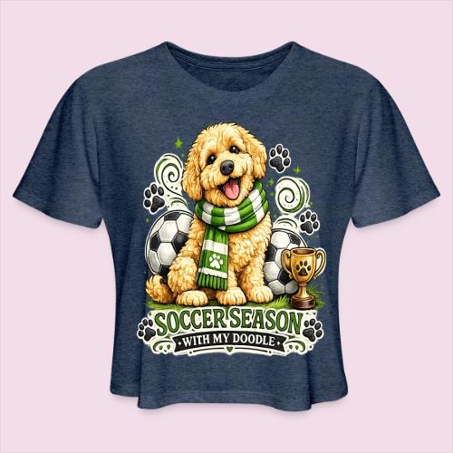 Soccer Season With My Doodle Goldendoodle Dog - Women's Cropped T-Shirt