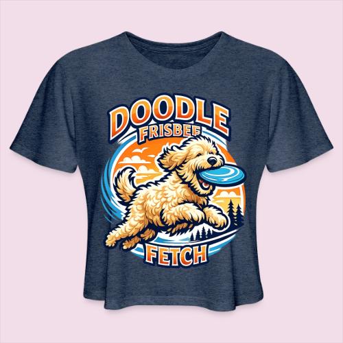 Doodle Frisbee Fetch | Goldendoodle Dog Lover - Women's Cropped T-Shirt
