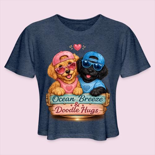Ocean Breeze & Doodle Hugs - Women's Cropped T-Shirt