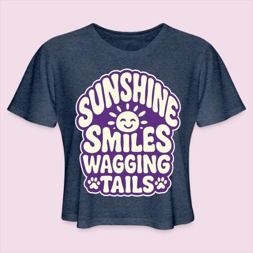 Sunshine Smiles Wagging Tails - Women's Cropped T-Shirt