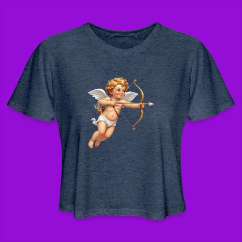 Cupid with twohearts set - Women's Cropped T-Shirt