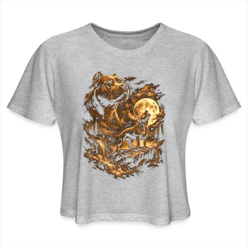 Pit Bull Howling Moon Fantasy Forest Tee - Women's Cropped T-Shirt