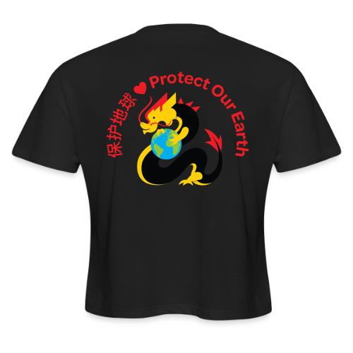 Kindness Dragon with Earth Red - Women's Cropped T-Shirt