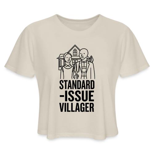 Standard-Issue Villagers (Black on Light) - Women's Cropped T-Shirt
