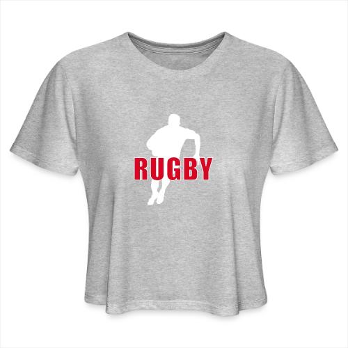 Bold Rugby Action Silhouette - Women's Cropped T-Shirt