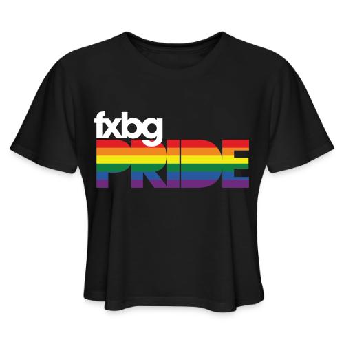 FXBG PRIDE Logo - WHITE - Women's Cropped T-Shirt