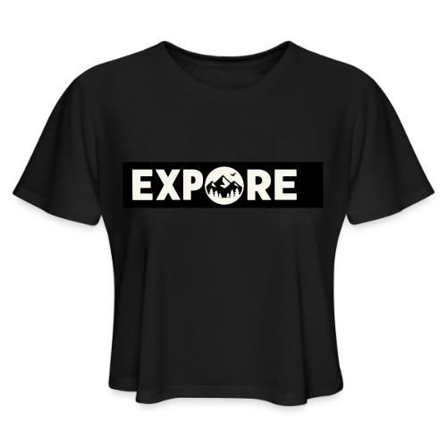 Adventure Oxygen Nature Mountain Forest Typography - Women's Cropped T-Shirt