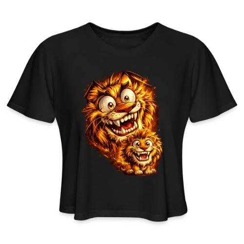 Crazy Double Lion Streetwear - Women's Cropped T-Shirt