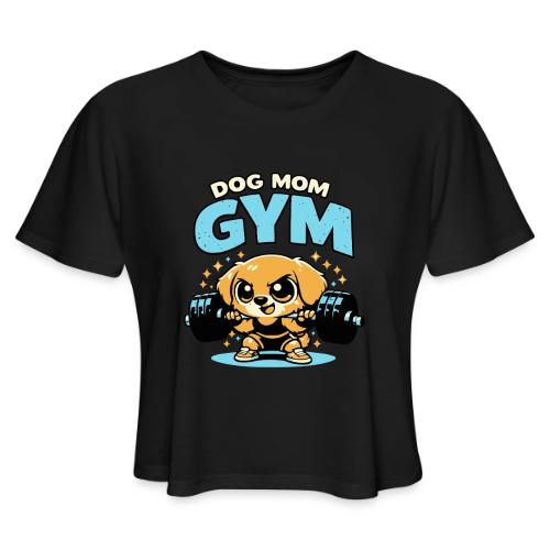 Chibi Dog Gym Workout - Women's Cropped T-Shirt