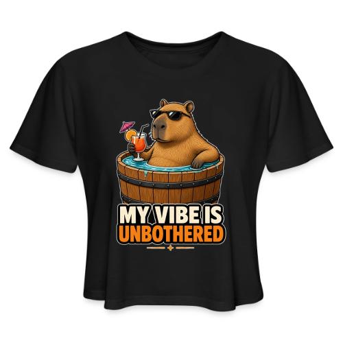 Unbothered Beaver in Wooden Tub - Women's Cropped T-Shirt