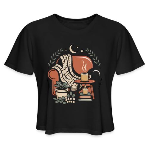 Moonlit Cozy Night Recliner - Women's Cropped T-Shirt