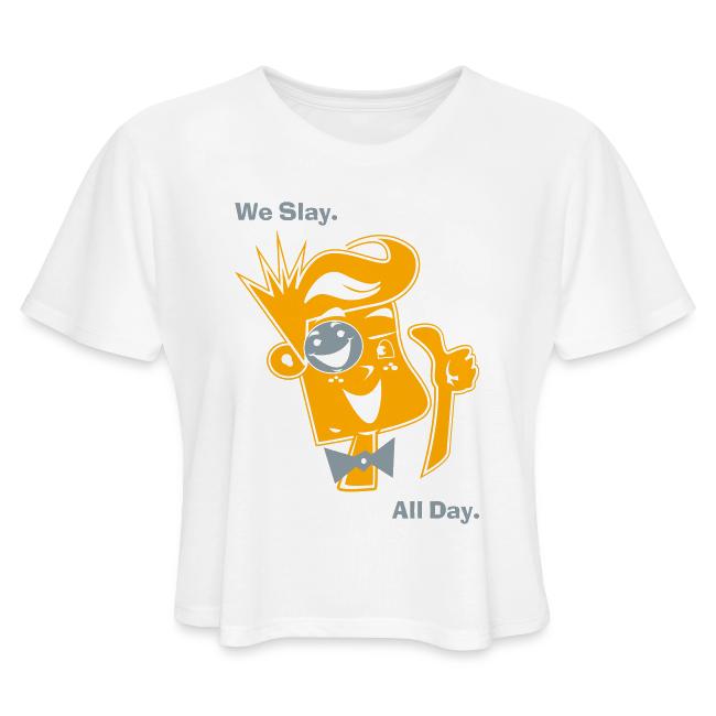We Slay All Day Shiny Shirt Metallic Silver & Gold