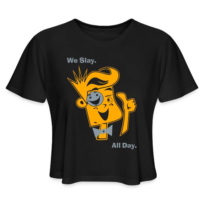 We Slay All Day Shiny Shirt Metallic Silver & Gold