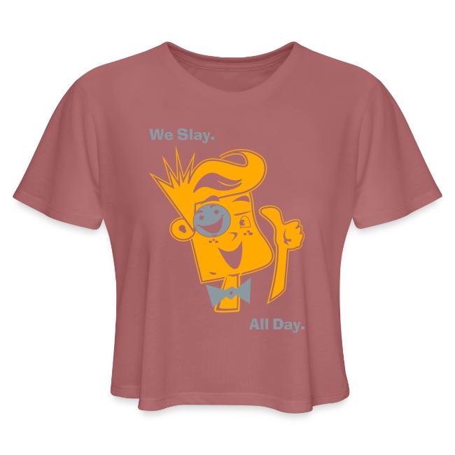 We Slay All Day Shiny Shirt Metallic Silver & Gold