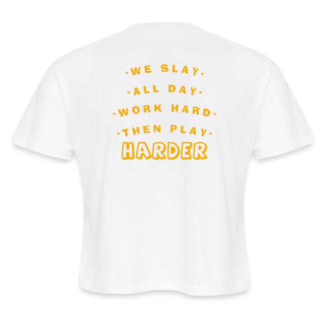 We Slay All Day Shiny Shirt Metallic Silver & Gold