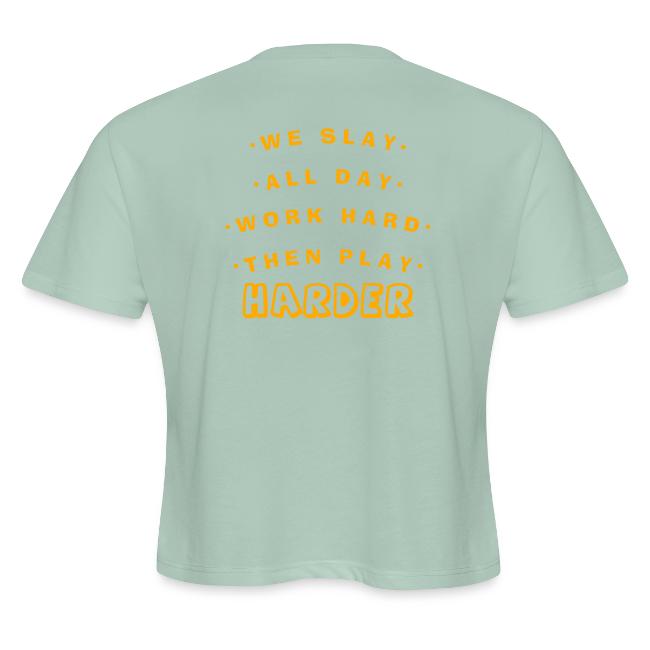 We Slay All Day Shiny Shirt Metallic Silver & Gold