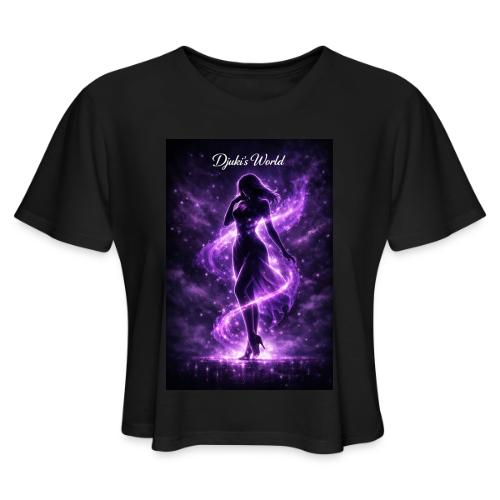 Elegant Silhouette Purple Energy - Women's Cropped T-Shirt