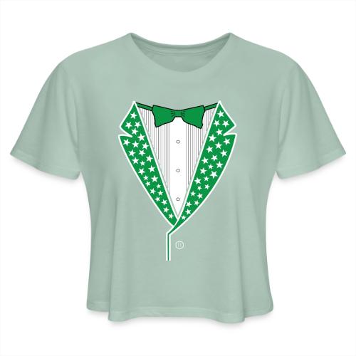 Star Tuxedo in Green PNG - Women's Cropped T-Shirt