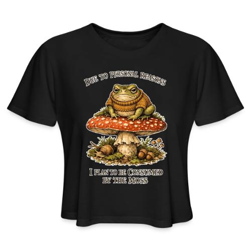 Frog Consumed by Moss Cottagecore Aesthetic - Women's Cropped T-Shirt