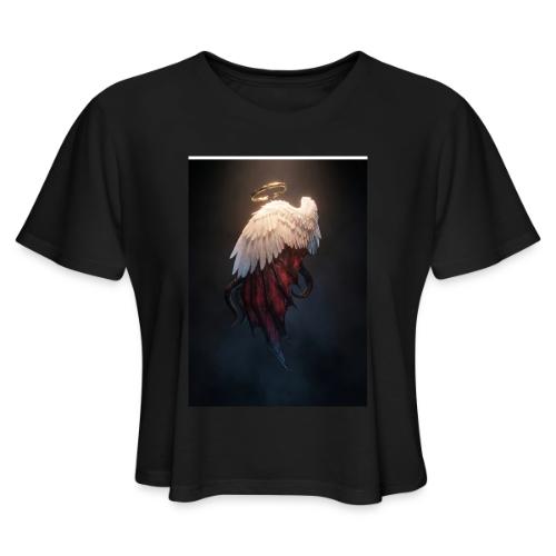 Angel vs Demon Wings Dark Aesthetic Gothic T-Shirt - Women's Cropped T-Shirt