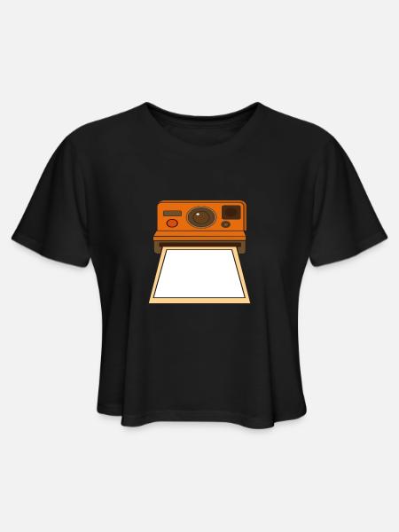 Polaroid camera - Women's Cropped T-Shirt - black - Front