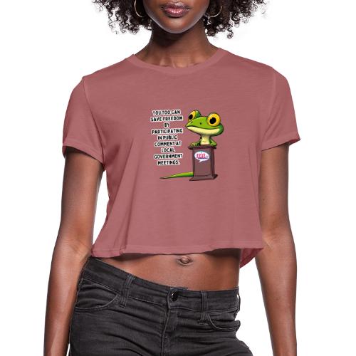 Public Comment Lizard Design - Women's Cropped T-Shirt