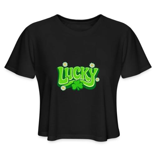 Lucky 70s Retro T-Shirt - Women's Cropped T-Shirt