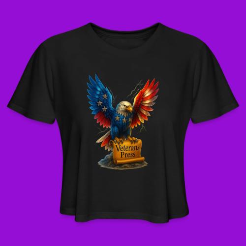 Veterans Press & Bald Eagle Flag 2 Print Set - Women's Cropped T-Shirt