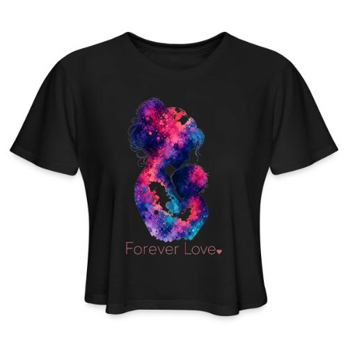 Forever Love-Vibrant Watercolor Mother-Child - Women's Cropped T-Shirt