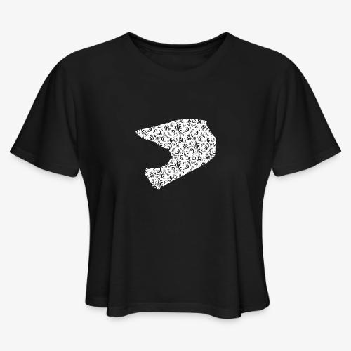 Floral Helmet - Women's Cropped T-Shirt