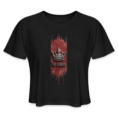 NO KINGS - Distressed Anarchy Crown - Women's Cropped T-Shirt