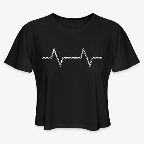 Bike Chain Heartbeat - Women's Cropped T-Shirt