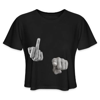Fuck You - Women's Cropped T-Shirt - mauve - Front - Camila (177cm)
